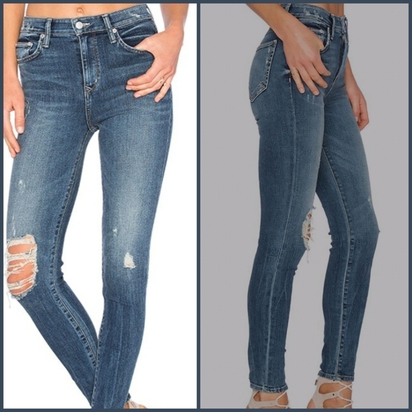 Lovers + Friends Mason High Rise Skinny Distressed Jeans Size 28 - Picture 1 of 16